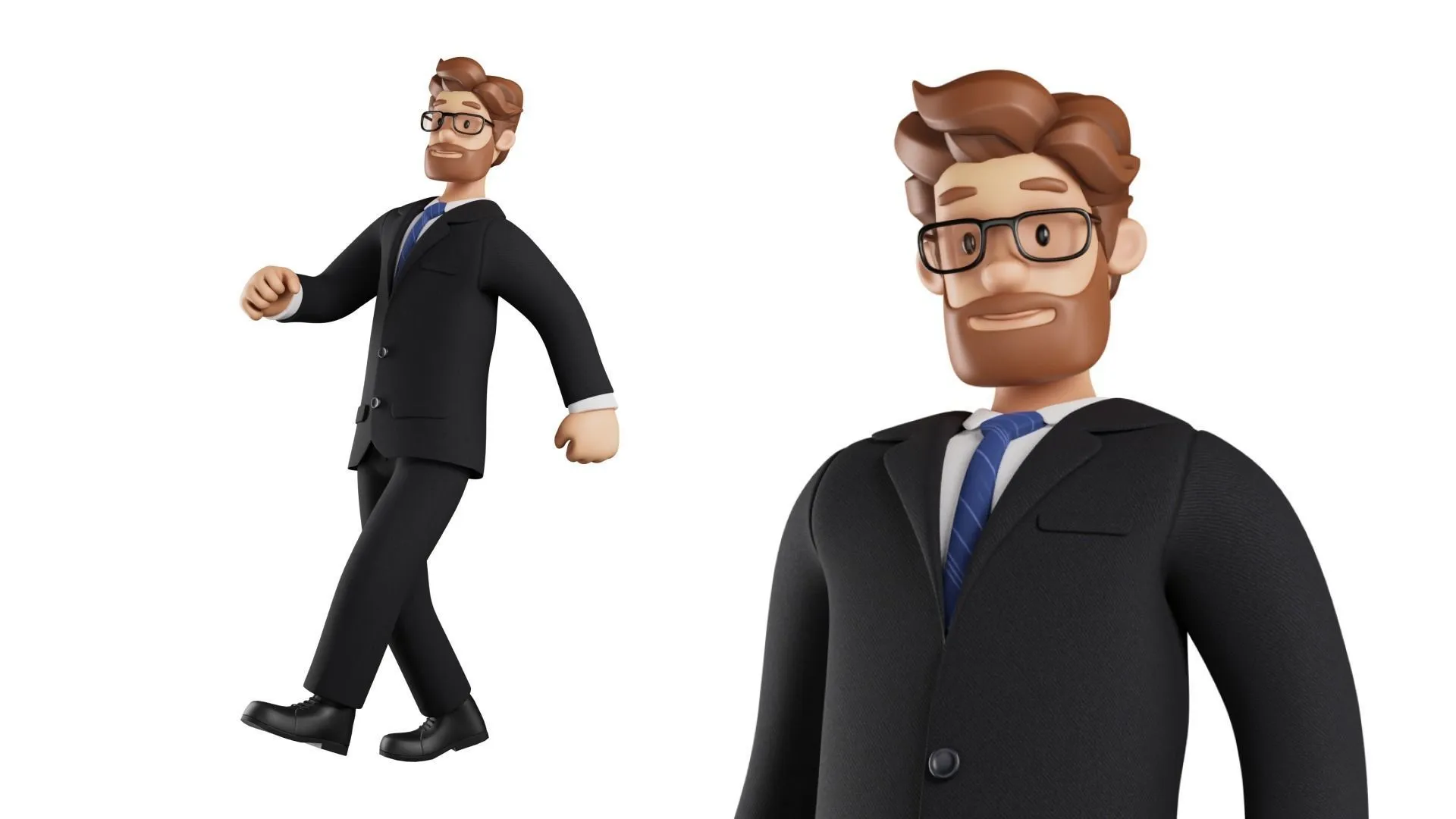 Business Man Character 3D character model scene